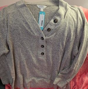 Market & Spruce Heather Gray Button-Up Cardigan